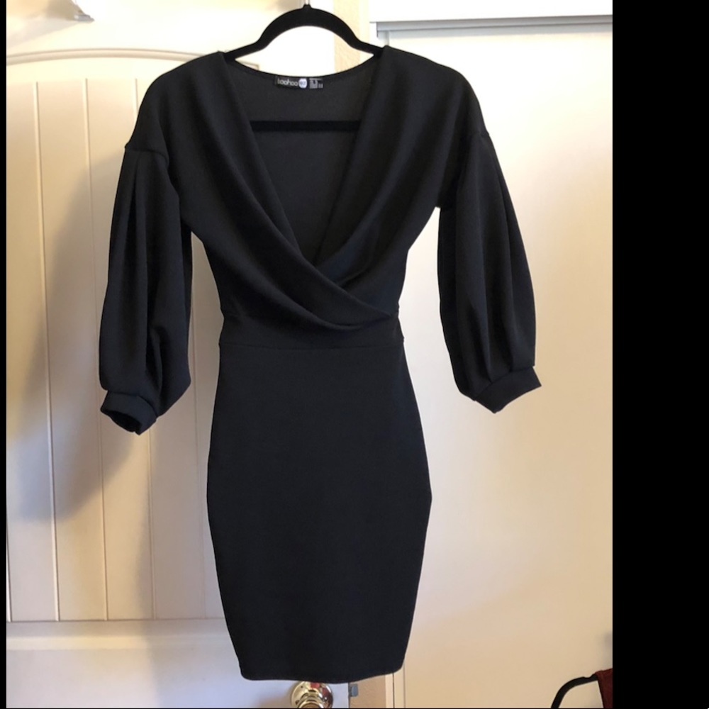 Off The Shoulder Balloon Sleeve Dress